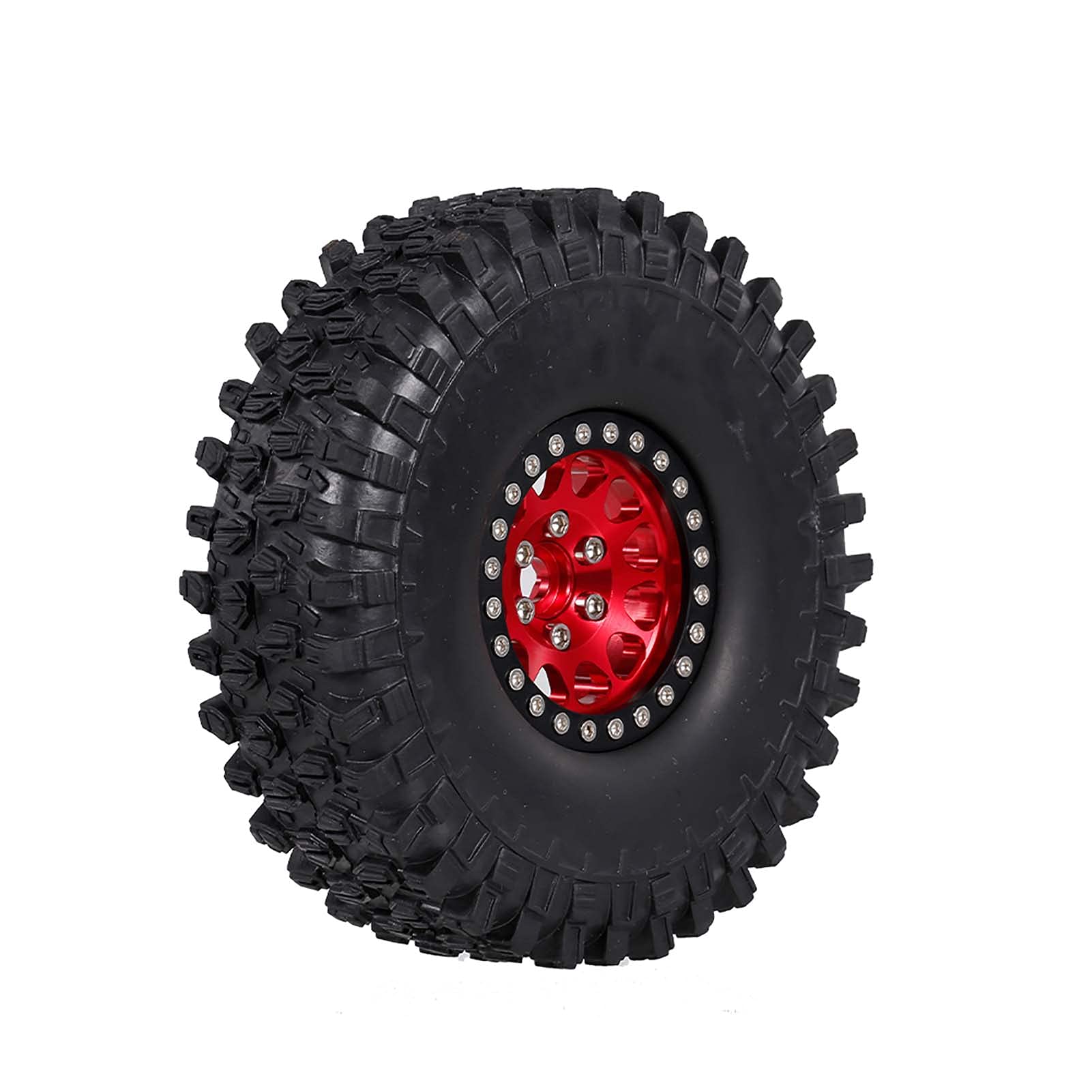 COMETX RC Rock Crawler Lot de 4 pneus en caoutchouc 4,8 cm avec jante en métal pour 1/10 RC Rock Crawler Traxxas Trx-4 Trx-6 Axial Scx10 90046 RC Pièces de voiture