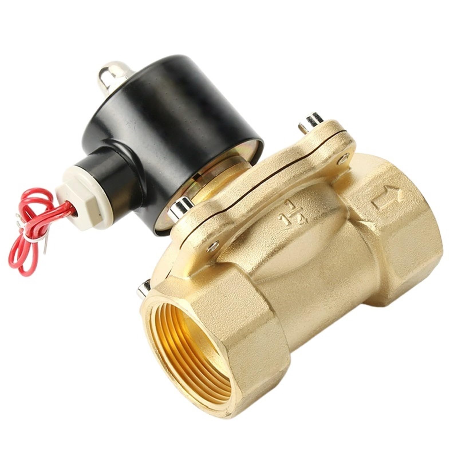 Uyqukggpsn 2 1/4" 1/2" 3/4" 1" " Brass Electric Solenoid Valve Normally Closed Solenoid Valve(2",Bsp_110vac)