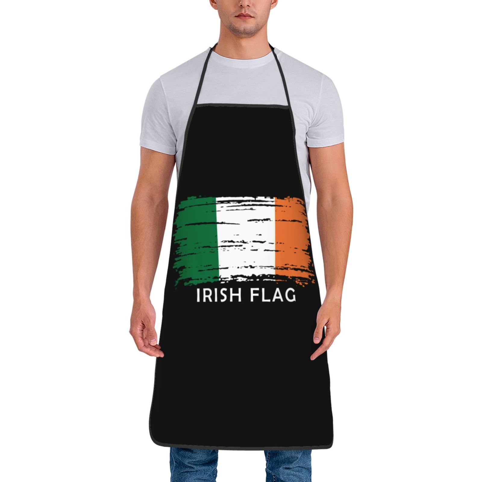 Oudrspo Unisex Irish Flag2 Irish Flag Women Men Aprons Waterproof Adjustable Cooking Aprons For Kitchen Gardening Cooking