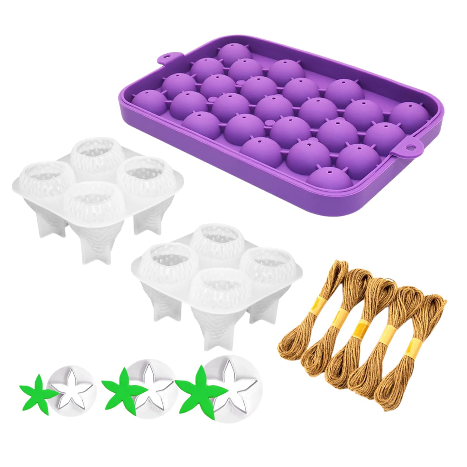 Zxfdsfdbnm Soap Making Set Includes Strawberry Grape Leaves Shaped Silicone Soap Twine Rope for Mothers Day Present Mold