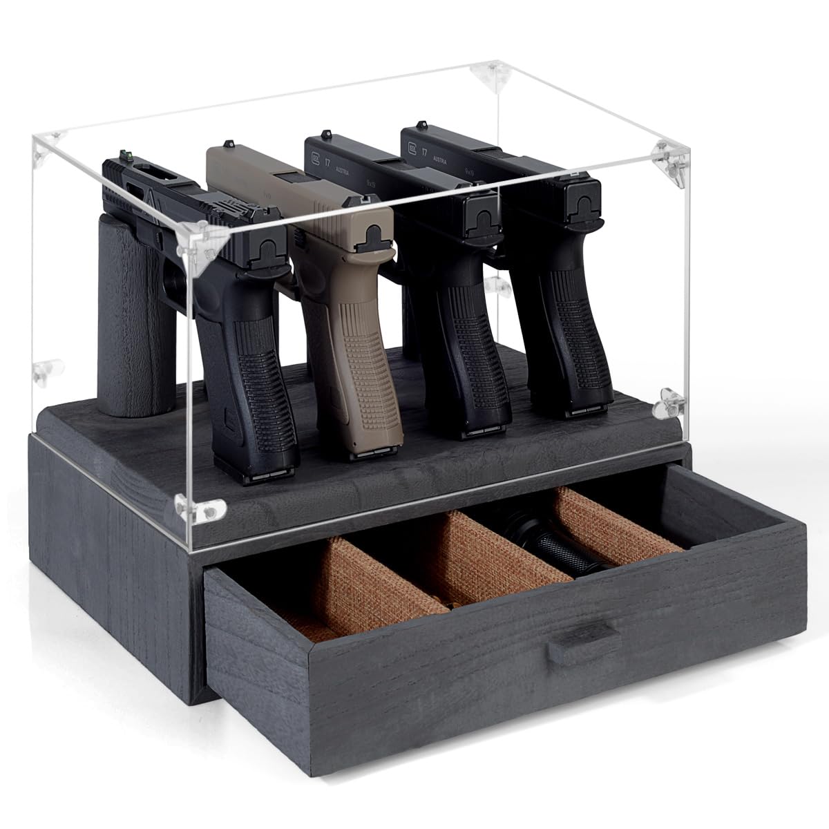 Glimstone Pistol Rack, Solid Wood Handgun Pistol Gun Rack Holder for Gun Safe Gun