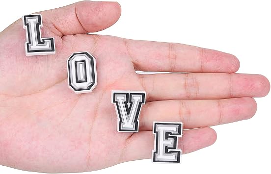 CUNUEN 68 Pcs Letter Number Sport Charms for Clogs Shoe Decoration