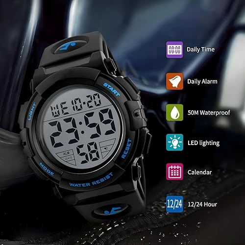 Miniatura 4 de Reloj deportivo digital para hombre, resistente al agua, pantalla LED, esfera grande, relojes militares para hombres, reloj militar