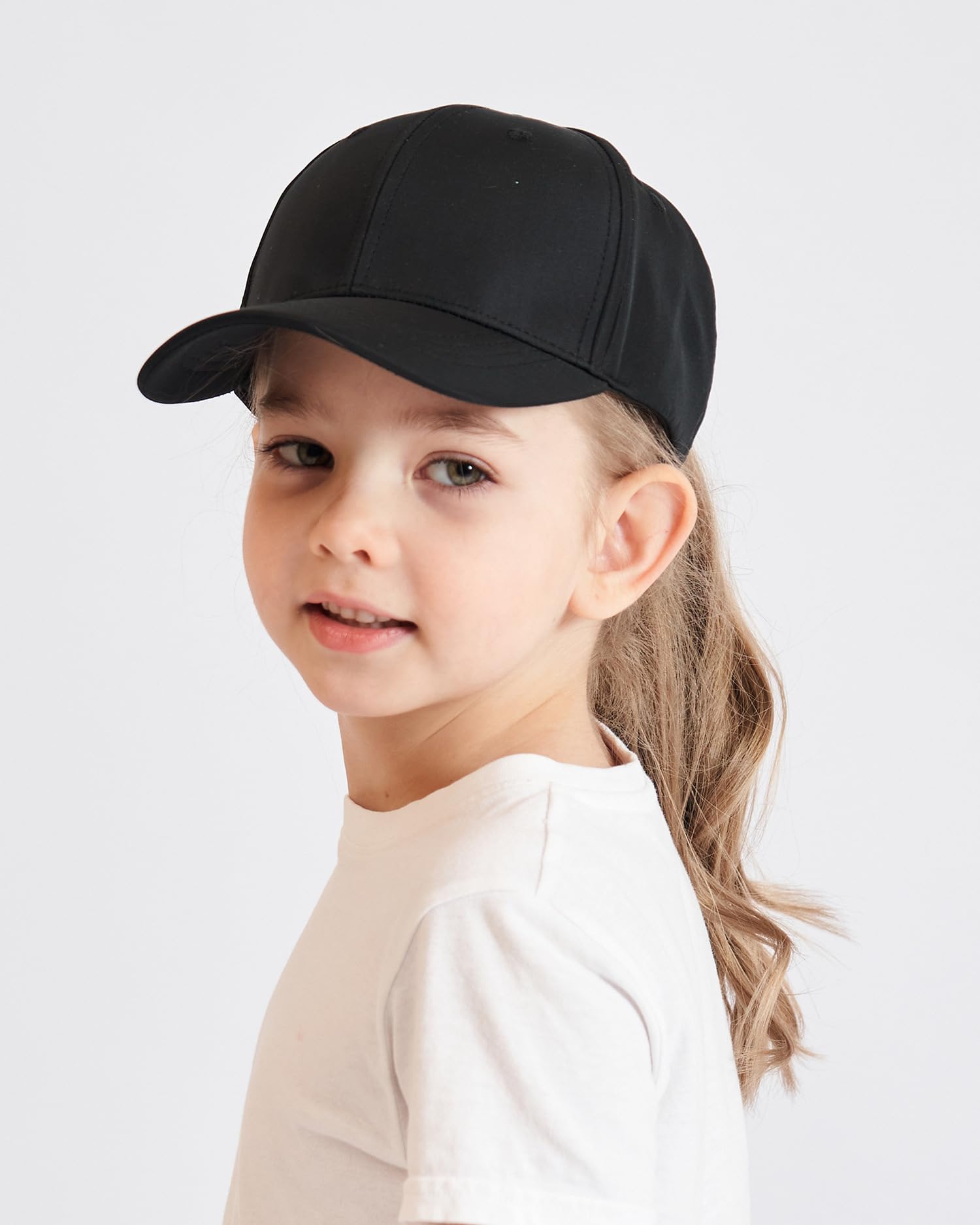 Custom Baseball Cap for Kids-Adjustable Washed Cotton Golf Toddler Hat for Boys and Girls (Embroidered, Black)