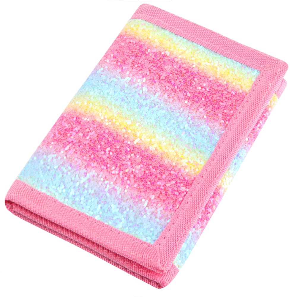Kids Wallet for Girls, Little Girls Wallet for Kids Ages 4-5-6-7-8-9-10-12, Cute Wallets for Teen Girl with Magic Sticker, Teen Girl Wallet with Coin Pocket for Christmas Birthday Gift