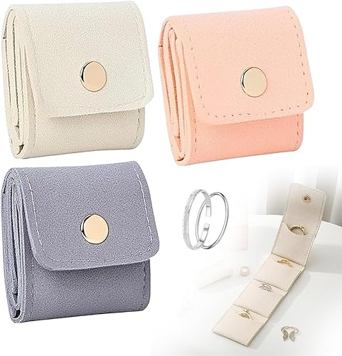 Miniatura 9 de KAMOJI - Mini bolsa de joyería de viaje, nueva bolsa de joyería plegable multifuncional de 2025, organizadores de viaje plegables multifuncionales