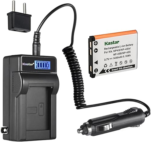 Miniatura 9 de Kastar NP-45 - Batería y cargador de CA LCD para Fujifilm NP-45A NP-45B NP-45S, FinePix J210 J250, FinePix JV100 JV105 JV150 JV155 JV160, FinePix