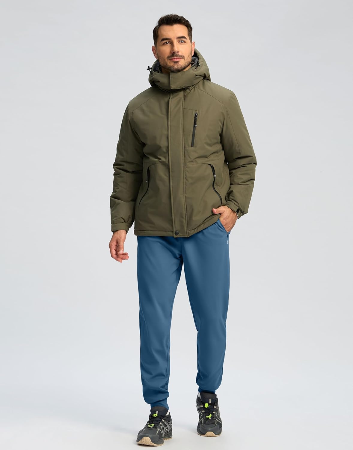 Pudolla Men's Fleece Lined Joggers Sweatpants with Zipper Pockets Winter Warm Pants for Men Running Workout Gym Athletic - Image 3