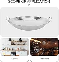 Vista 9 de Olla seca de acero inoxidable con orejas dobles de 10.43 pulgadas para utensilios de cocina caseros adecuados para calentar y freír