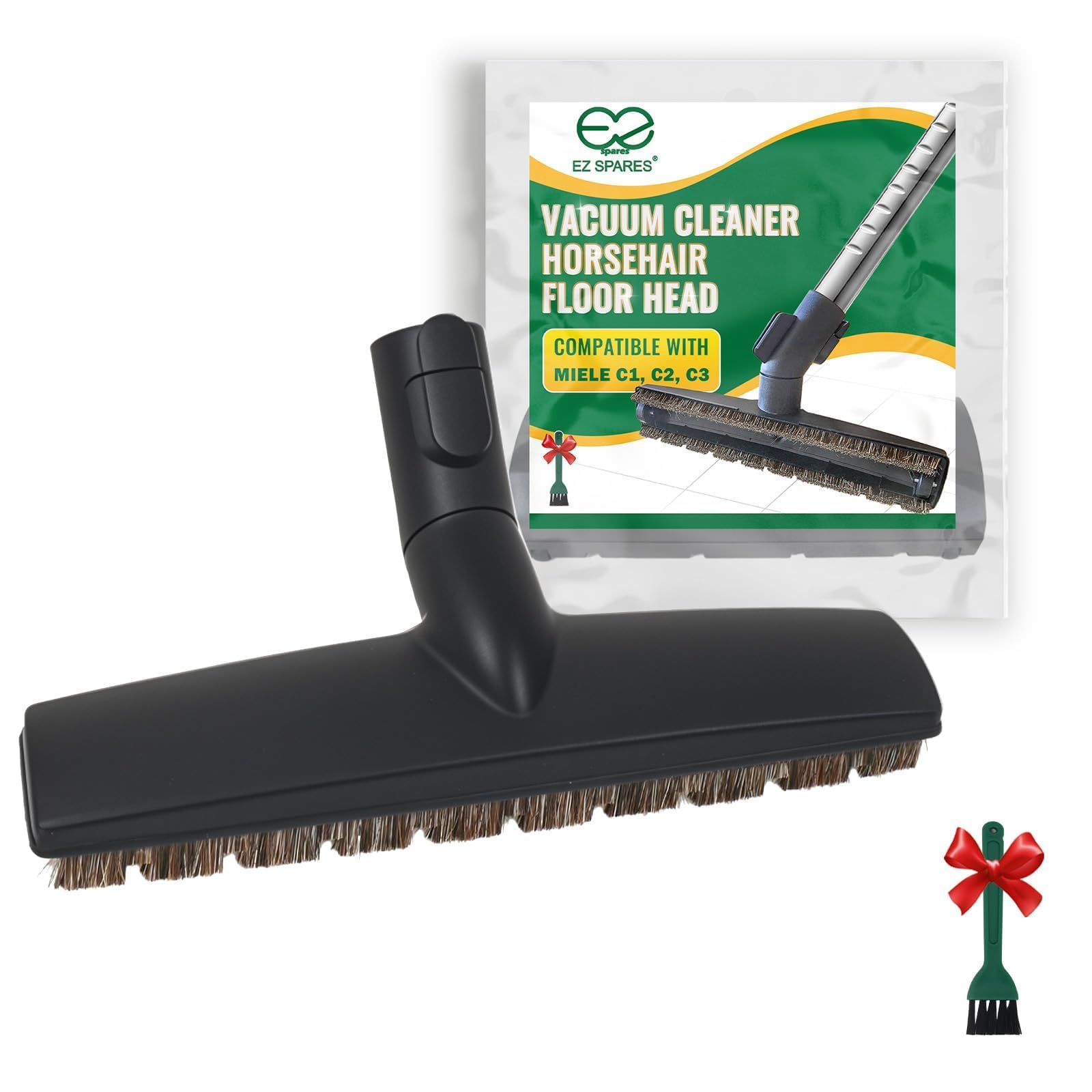 EZ SPARES Replacement of SBB Parquet Anti-Collision Smooth Floor Brush with Horsehair for Miele Vacuum Cleaner 35mm 1 3/8"