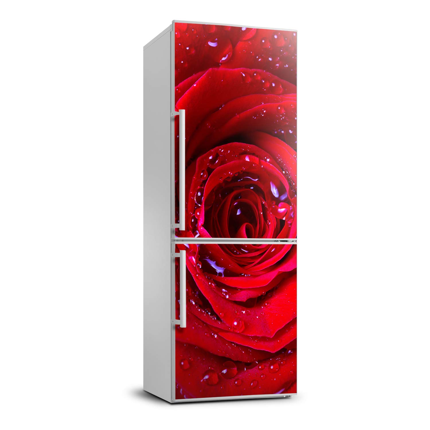 Pegatina de refrigerador rosa roja autoadhesiva y lavable Tulup decoración 60x180 cm