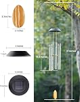 Solar Wind Chimes for Outside, DesGully 6 LED Tubes Color Changing Outdoor Clearance Unique Garden Decor Colorful Patio, Gifts for Her/Him (37" Long)