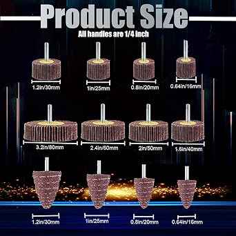 24 Pcs Abrasive Flap Wheel Sander Set, 80 Grit Sanding Wheel