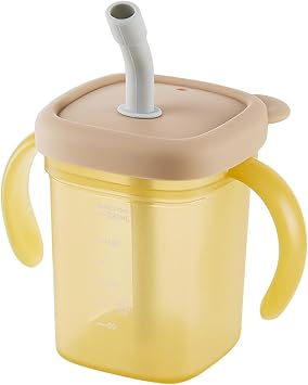 Adult Sippy Cup, Beakers for Elderly 310ML Spill Proof Adult Sippy Cup with Straw Plastic Dysphagia Cups with Dual Handle and Lid for Kids Elderly Disabled Patient
