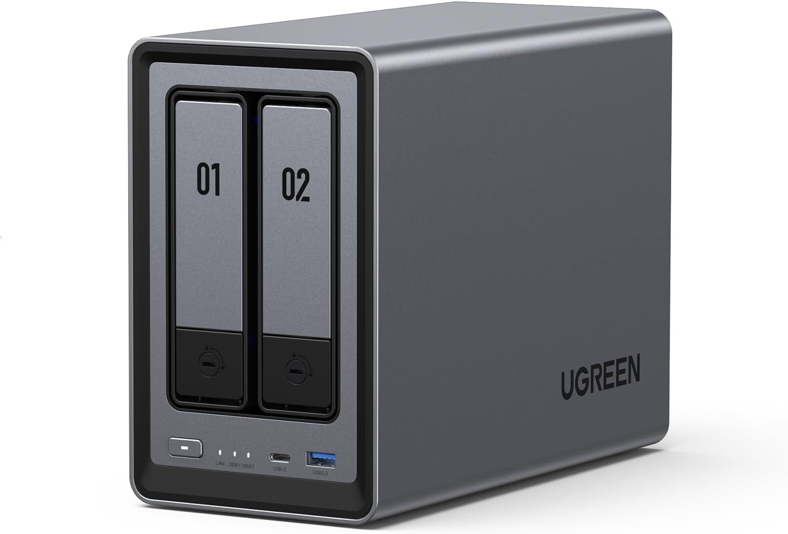 UGREEN NASync DXP2800 2-Bay Desktop NAS, Intel N100 Quad-Core CPU, 8GB DDR5 RAM, 2.5GbE, 2 M.2 NVMe Slots, 4K HDMI, Network Attached Storage (Diskless)