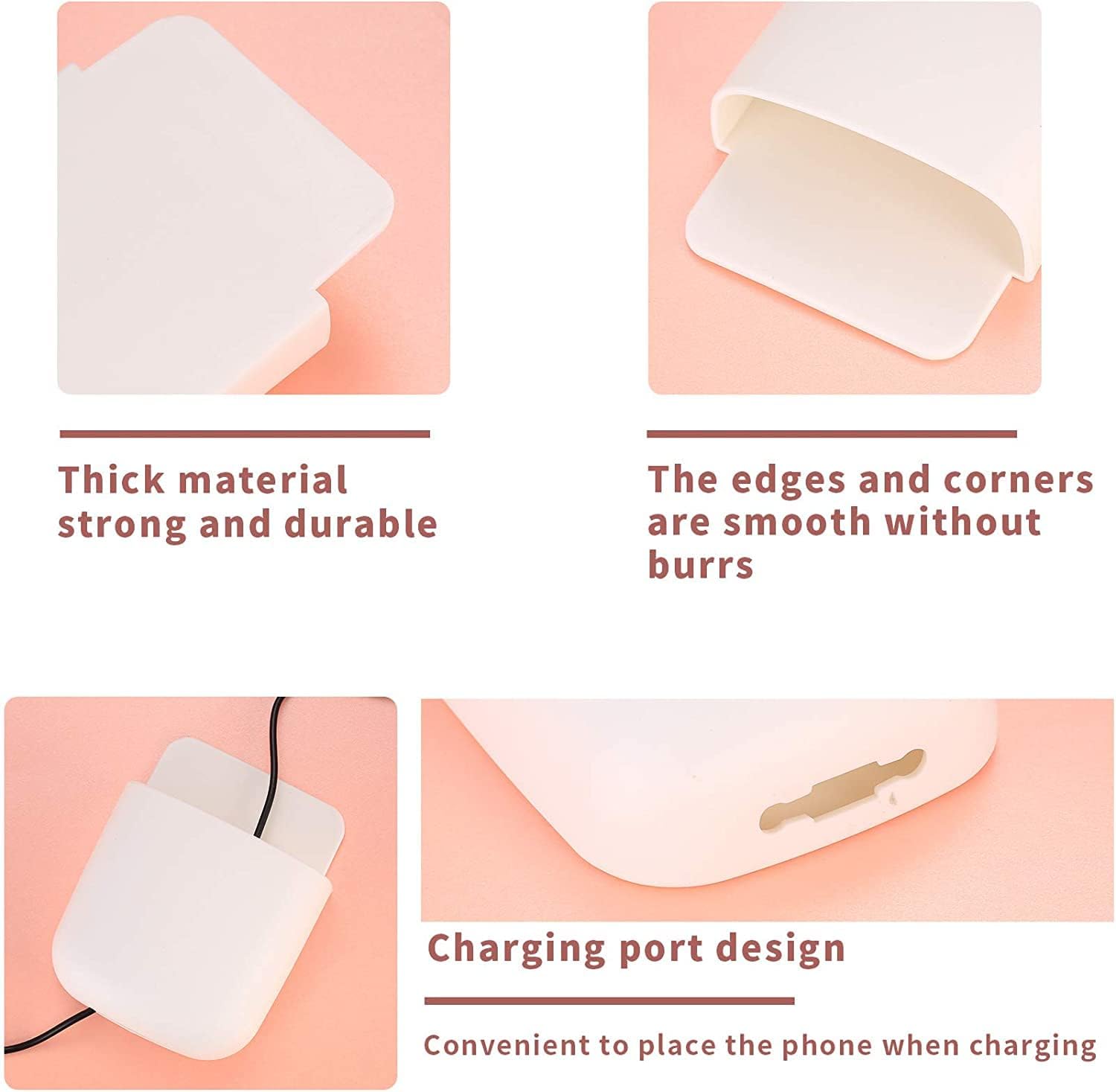 6 Pcs Remote Control Holder Wall Mounted, Self-Adhesive Wall Mount Phone Pen Pencil Makeup Brushes Glasses Holder Storage Box Organizer for Wall Beside Table - Image 4