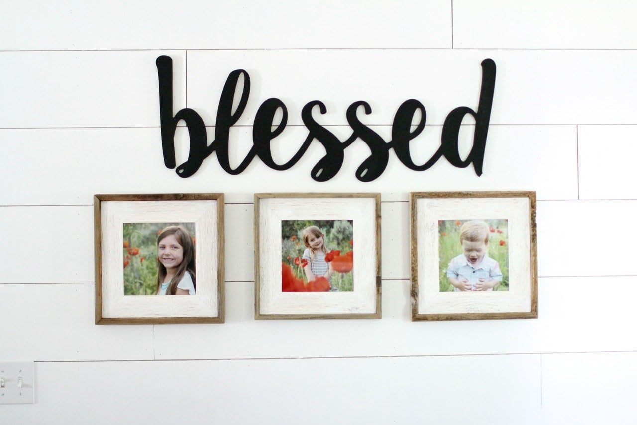 MyBarnWoodFrames - Color Washed Reclaimed Barn Wood 8.5x11 Picture Frame, White Wash with Natural Border