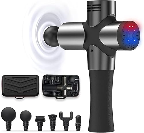 Masajeador muscular de percusión Pistola de masaje de mano para atletas, Pistola de masaje muscular de tejido profundo para aliviar el dolor,