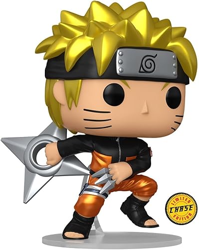 Miniatura 2 de Funko Naruto Shippuden - Naruto Uzumaki con figura de vinilo Shuriken #1843, paquete coleccionable con funda protectora compatible con pop