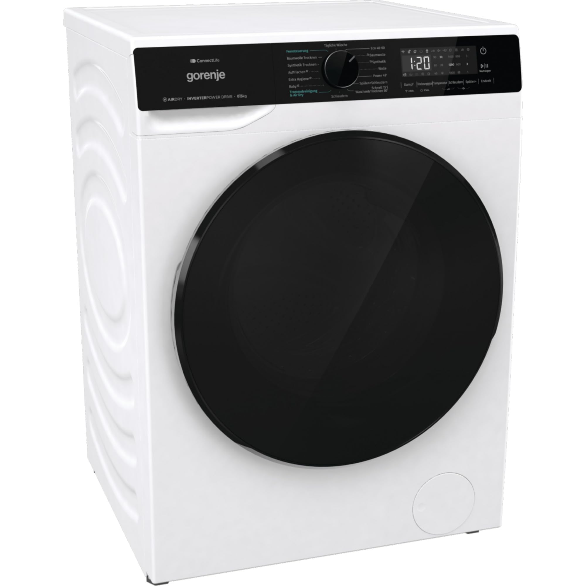 Gorenje WD2PA854ADW, DE suszarka do prania, Connect Life, 16 programów, 8 kg, 54 litry, 1400 U, min, AirDry, Inverter PowerDrive, SterilTub, AllergySteam, PowerJetwash, StopAddGo, Wash&Dry 60', A-30%