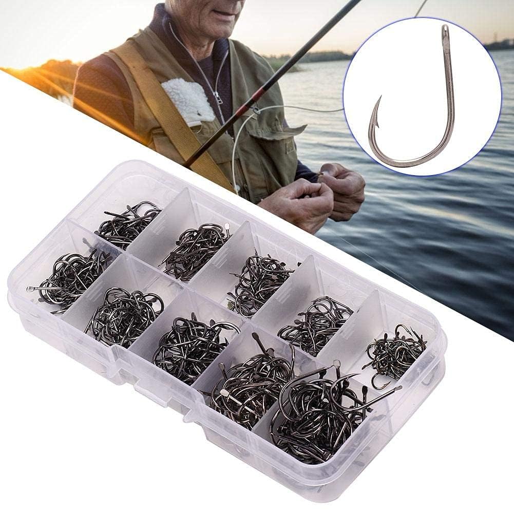 Haczyki wędkarskie 500 szt. Barbed Steel Bait zestaw haczyków wędkarskich rozmiary od 3 do 12 z pudełkiem wędkarskim do wędkowania na świeżym powietrzu (#2)