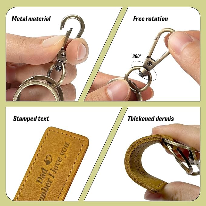 Image of Dad Keychain - Remember I Love You Dad, Leather Keychain for Father from Daughter or Son
