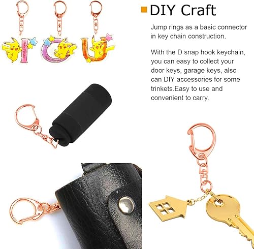 Miniatura 5 de 50 piezas Roctee - Gancho giratorio para cordón con llaveros, ganchos de metal para llavero de cordón, para manualidades, cierre de langosta para