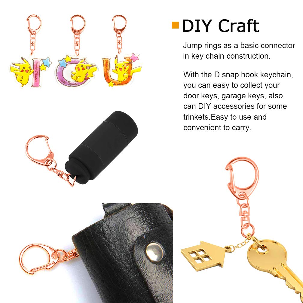 70 Pièces Mousqueton Porte Clé Détachable En Métal, Pivotants Pour Clés