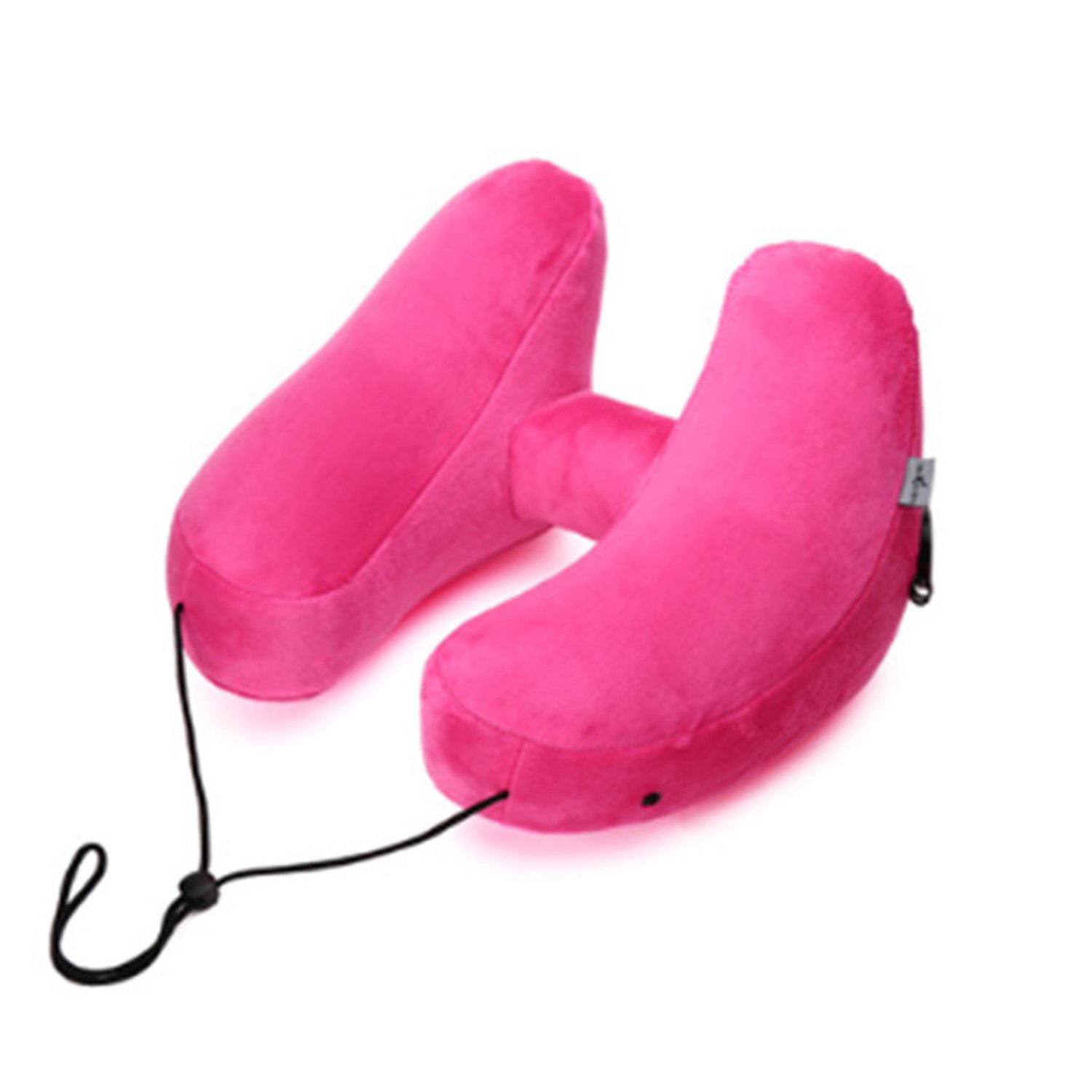 tecmac Multi-Purpose H-Shape Inflatable Travel Neck Pillow with Removable Outer Cover | Lightweight | Pink