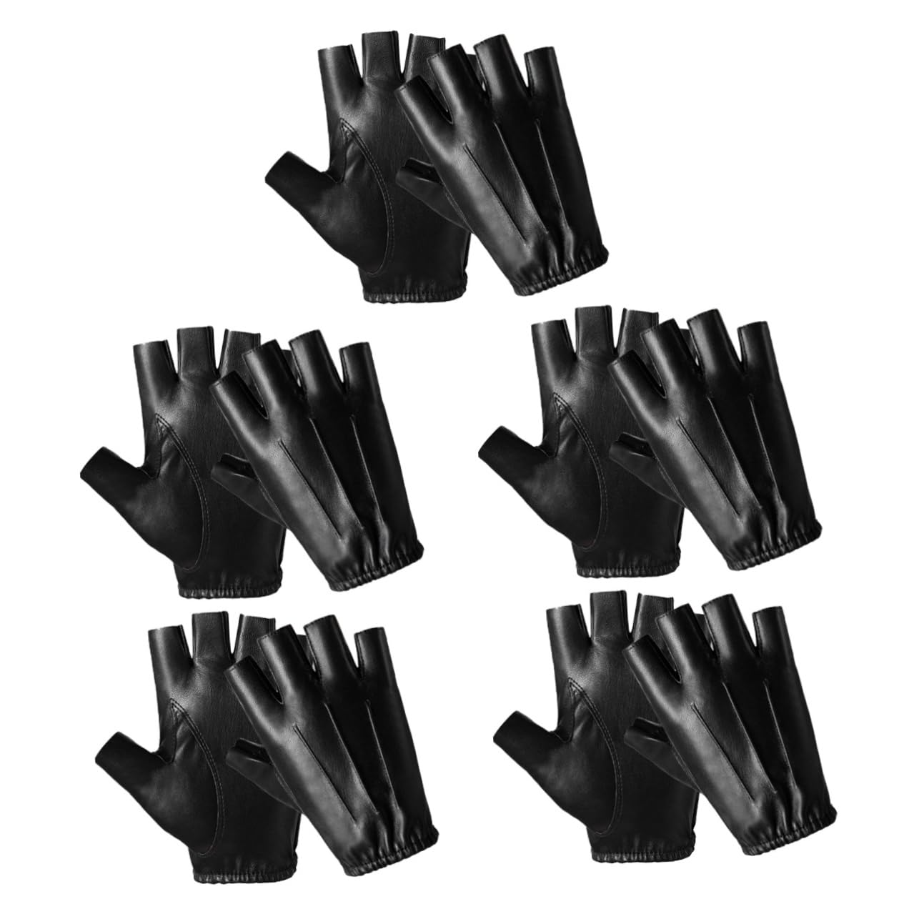 BESPORTBLE 5paia Guanti Da Bicicletta Pelle Per Attività Outdoor Mezze Dita Traspiranti e Antiscivolo Per Ciclismo e Pesca Confortevoli e Shockproof