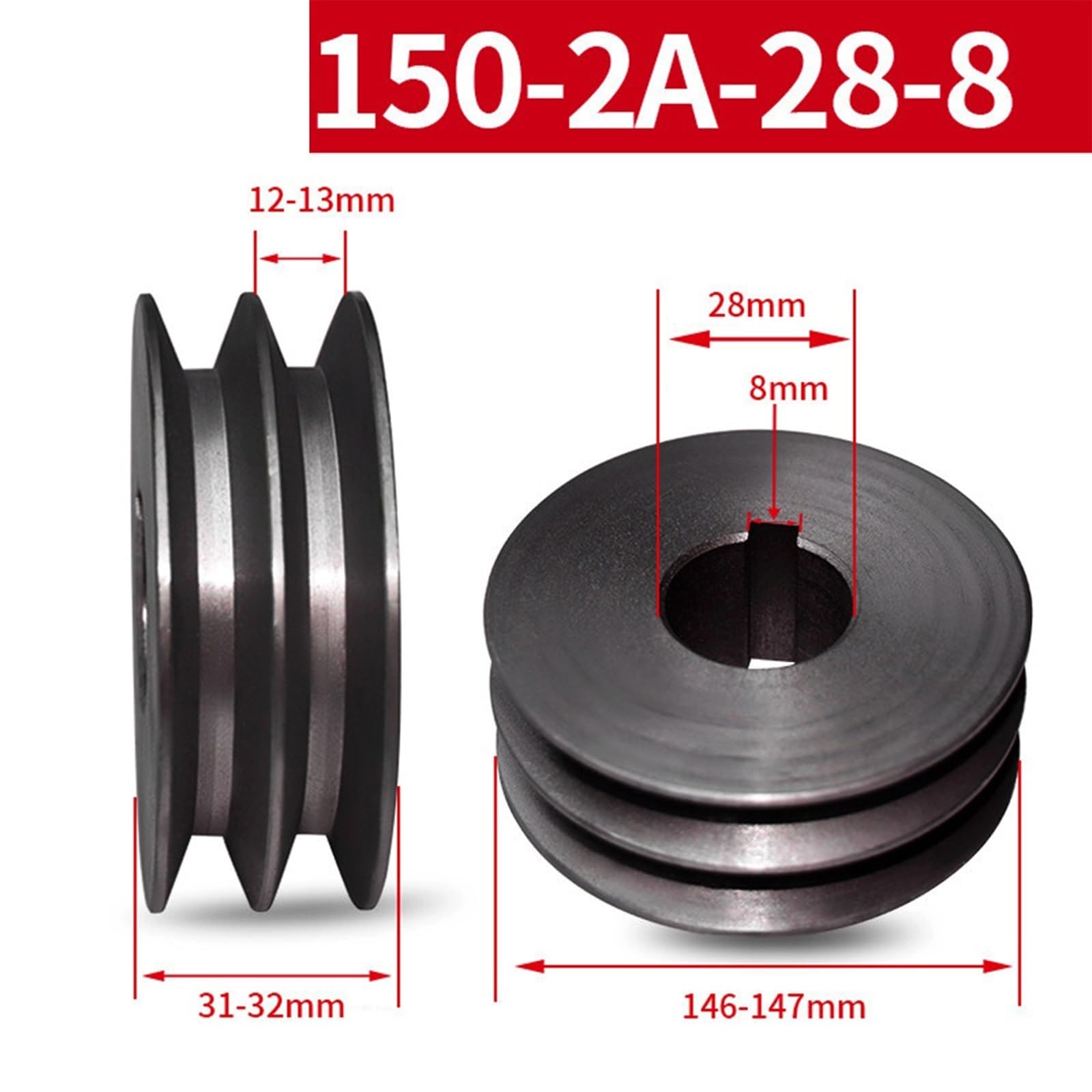 Żeliwne koła pasowe trapezowe typu A OD 150MM 1 sztuka (28-8)