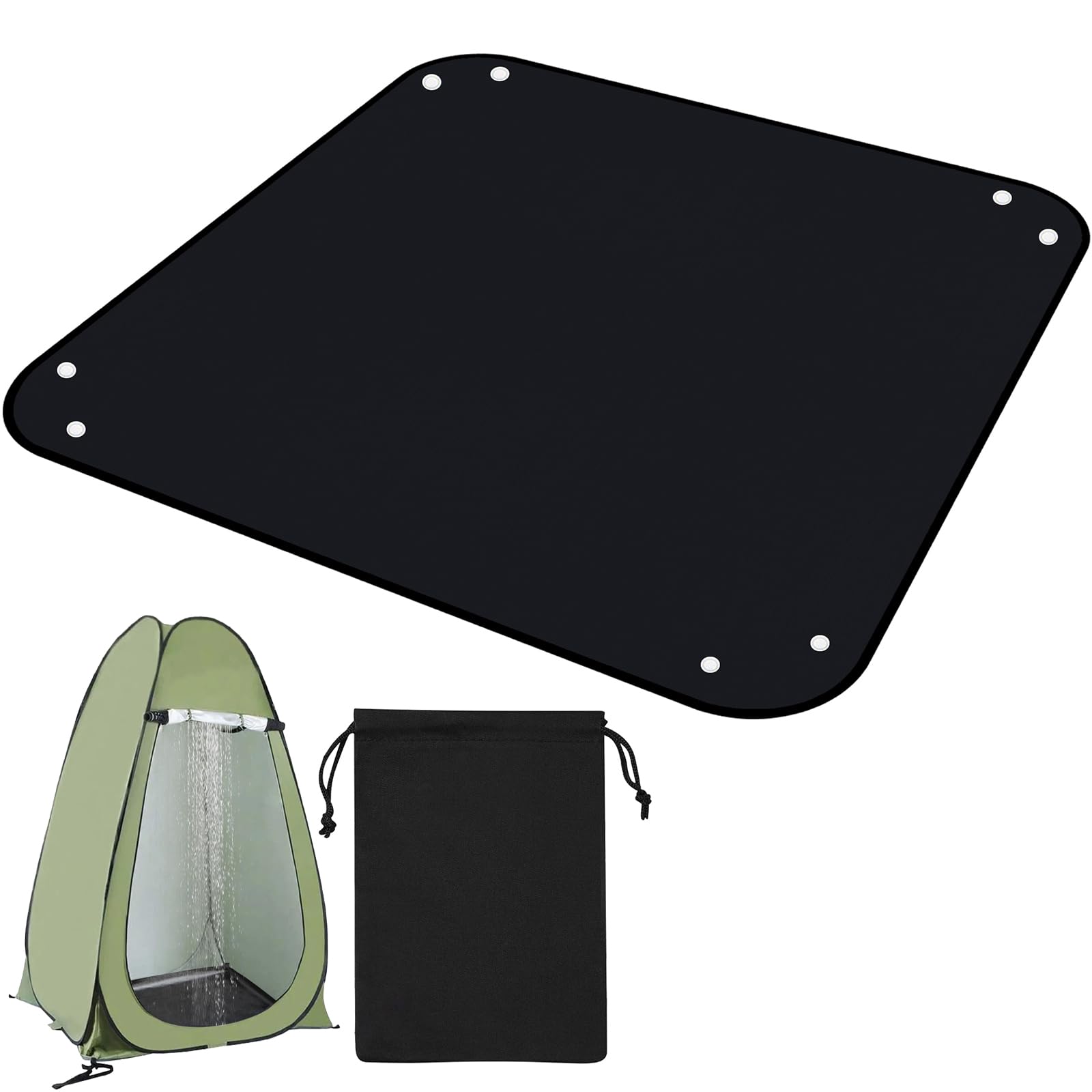 Outdoor Camping Shower Mat, 39.4" Portable Shower Pan, Shower Base Floor Simple Version Shower Mat for Camp Shower Tent Prevent Dirtying & Feet Protect, Not Included Tent-image-29