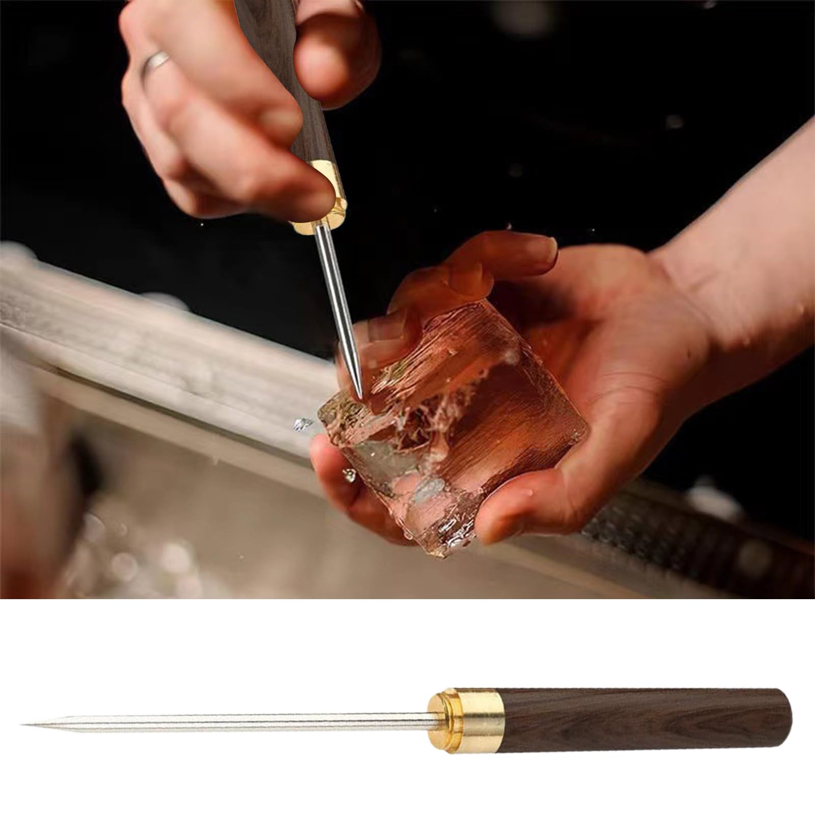 Piolet - Herramienta para romper el hielo, herramienta de cocina antideslizante con mango para el hogar, camping, picnic