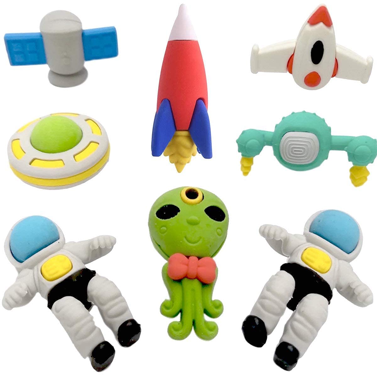 BKDT Marketing Cutest Global Astronaut Outer Space Solar Pattern Erasers - (Set of 2) for Birthday Gifts