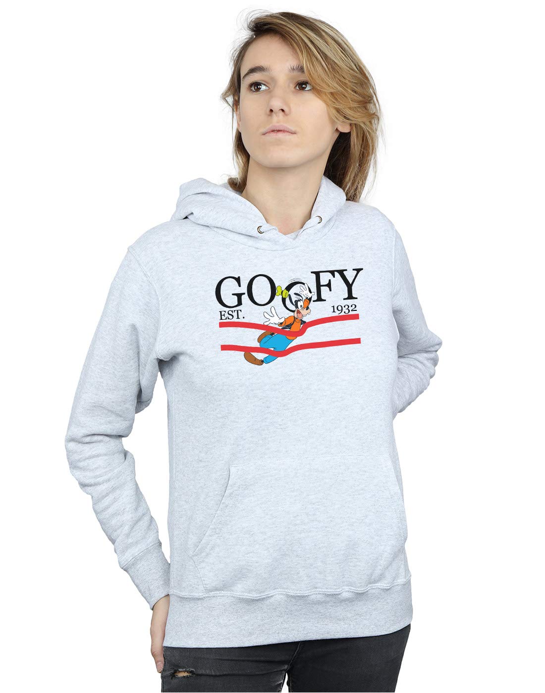Absolute Cult Women's Sport Grey Disney Goofy By Nature Hoodie Small