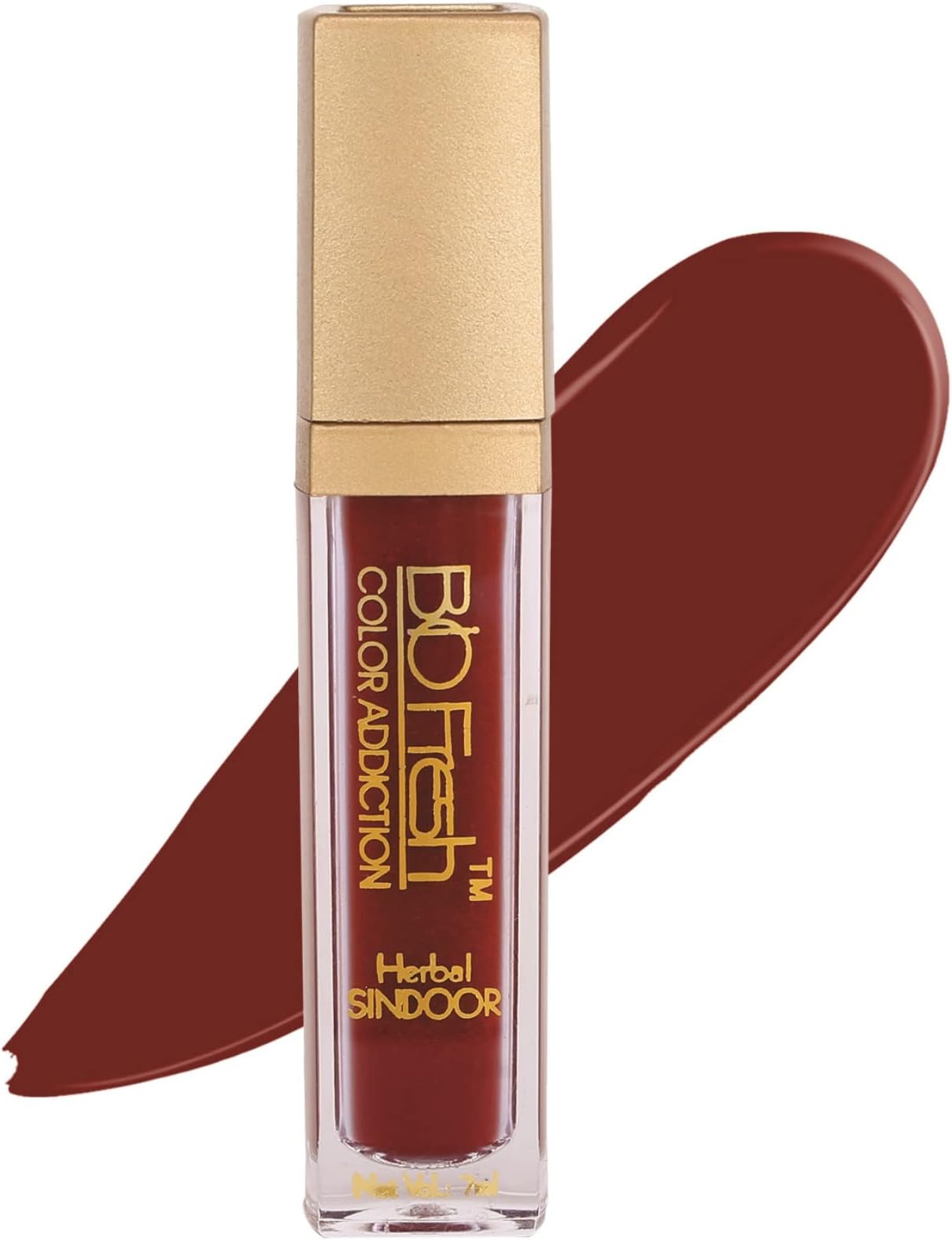 B I O F R E S HHERBALS Maroon Sindoor - 7ml Smudge-proof & Water Resistant Liquid Sindoor Tika with Quick Dry Formula Semi-Matte Long Lasting Kum Kum (Pack of 1)
