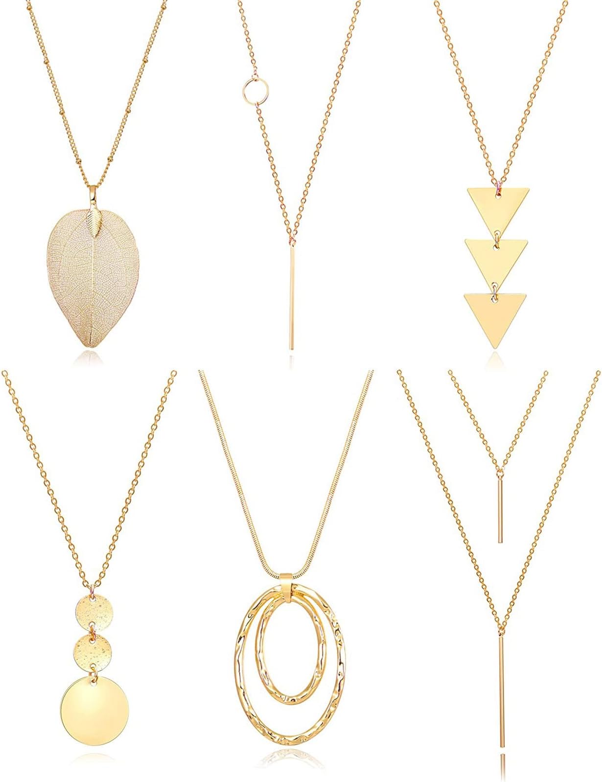 JSTHHTT6 Pcs Chain Necklace, Necklace Gold, Necklaces for Women Girl Gifts Jewelry, Unique Gift for Her