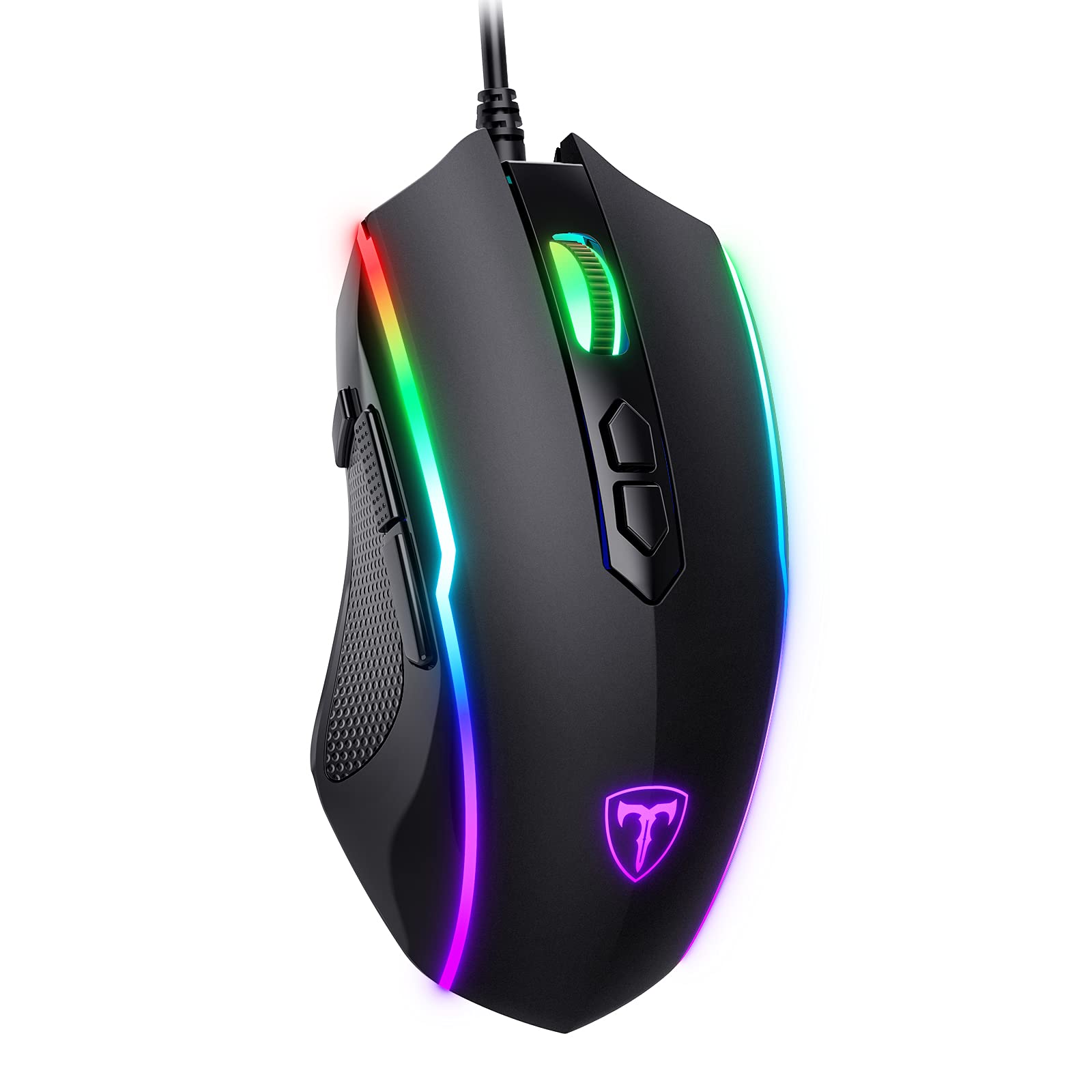 Wired Gaming Mouse with 8 Programmable Buttons & Fire Button, Computer Gaming Mice with Customizable Chroma RGB 7 Backlit...