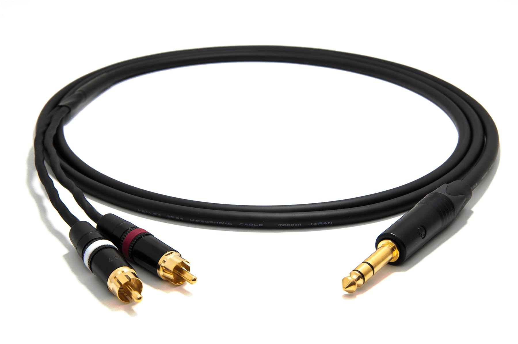 enoaudio Mogami 2534 Quad HiFi Y-Audiokabel | Neutrik Gold 6,3mm TRS klinke - Cinch RCA | HiFi, 2,0 m