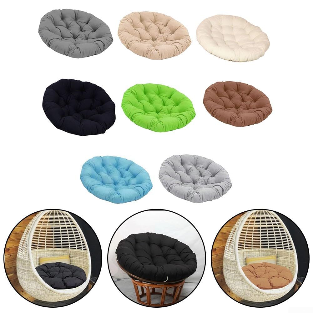 Gartenstuhlauflage Rund 60X60 Cm, Polster Für Hängesessel Und Schaukelstuhl Mit PP-Füllung, Ergonomisches Sitzkissen Druckentlastung Für Terrasse Wohnzimmer Innenbereich(H)