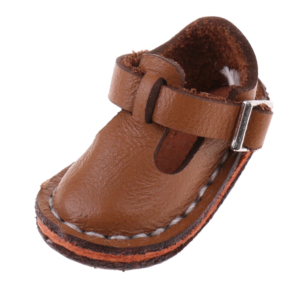 LoveinDIY Pair of Ankle Belt Shoes Flat Shoes for 12'' Blythe Doll Clothing Brown