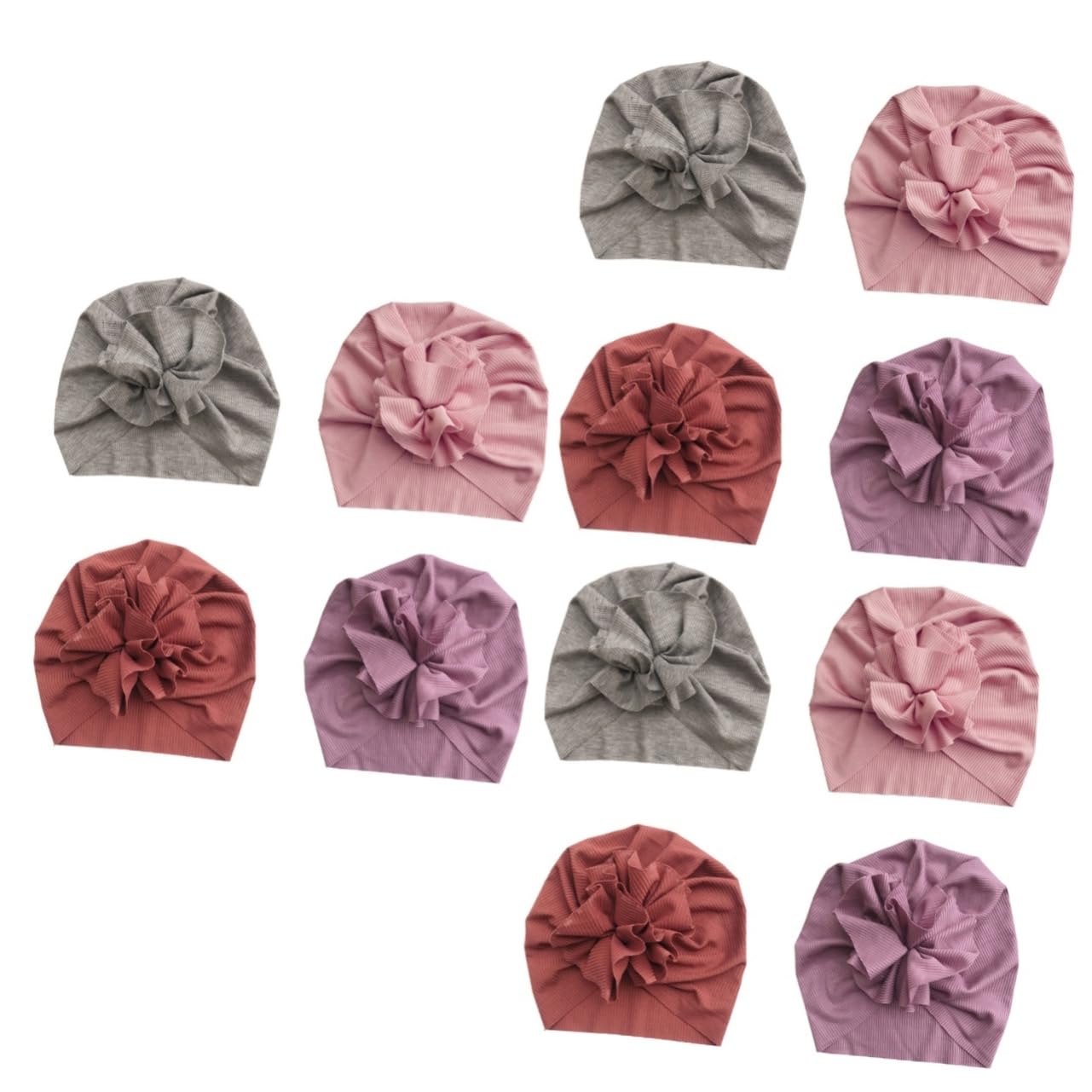 12pezzi Pz Cappellini per Design Creativo e Confortevole Cappello Traspirante con Fiori per Neonate Anni