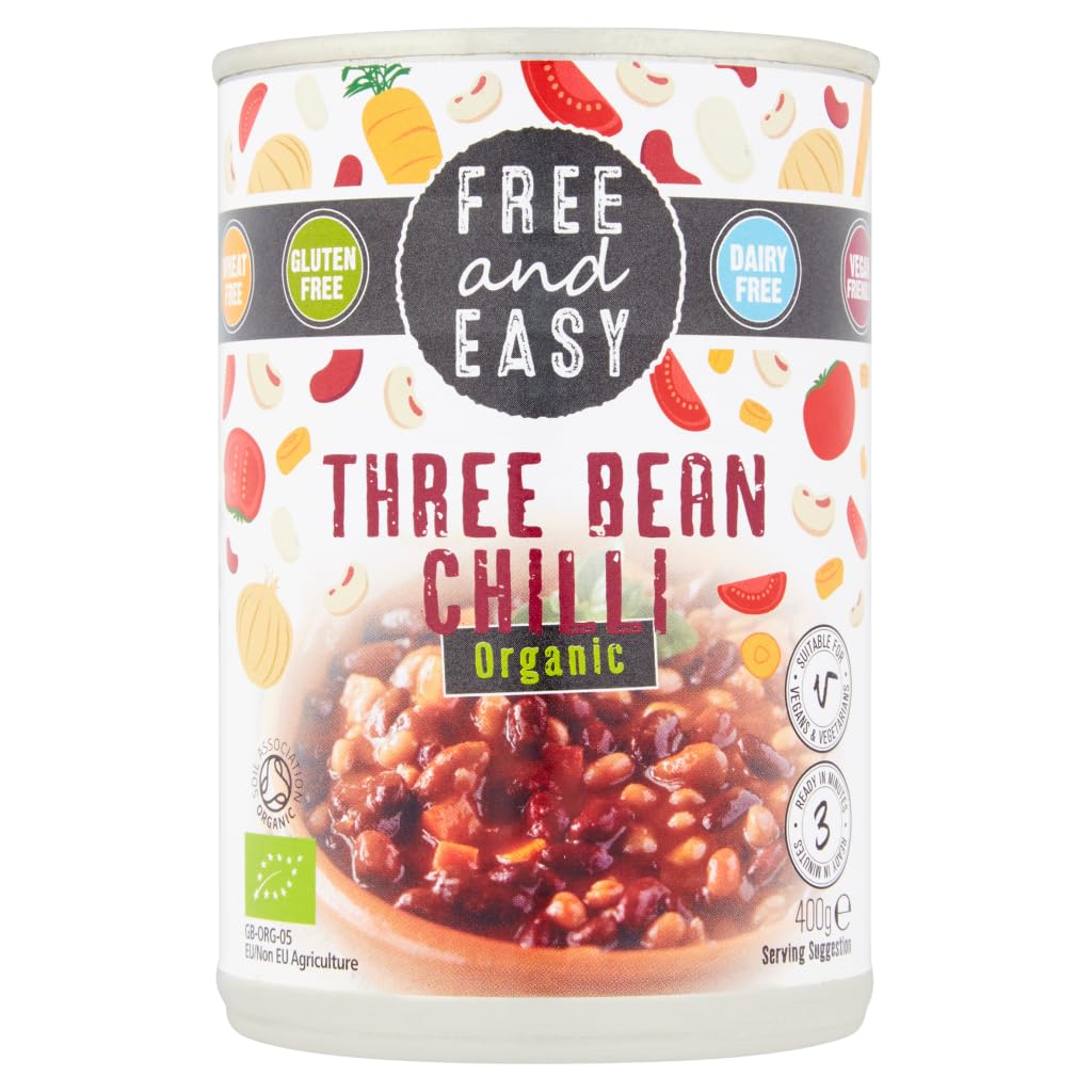 Free and Easy Organic Three Bean Chilli Ready Meal, 400g