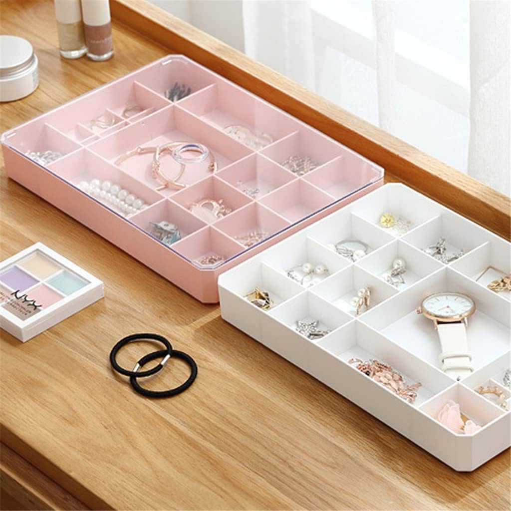 Practical 19 Grids Compartment Plastic Storage Box Jewelry Earring Bead Screw Holder Case Display Container (Color : Pink Size : 18.5 * 26 * 3.5cm) (Pink 18.5 * 26 * 3.5cm)