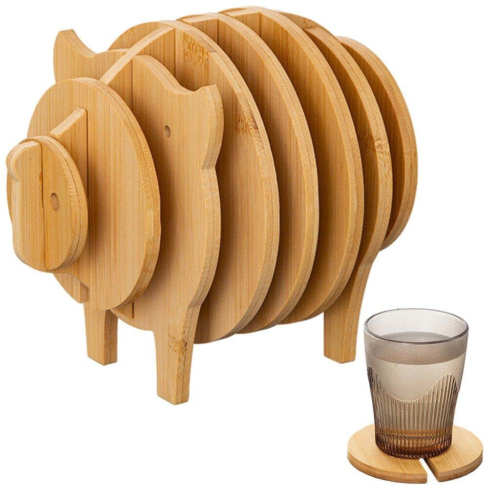 Sous-verres en bois Hrippy anti-taches pour protéger vos tables des traces de verres et tasses