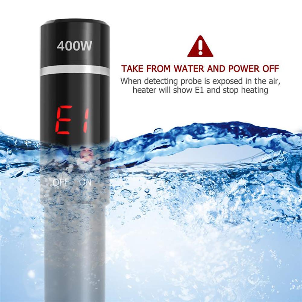 Titan-Tauchheizung für Aquarium, Heizstab für Süßwasser Salzwasser Aquarium mit Intelligent, 500 W (100 W)