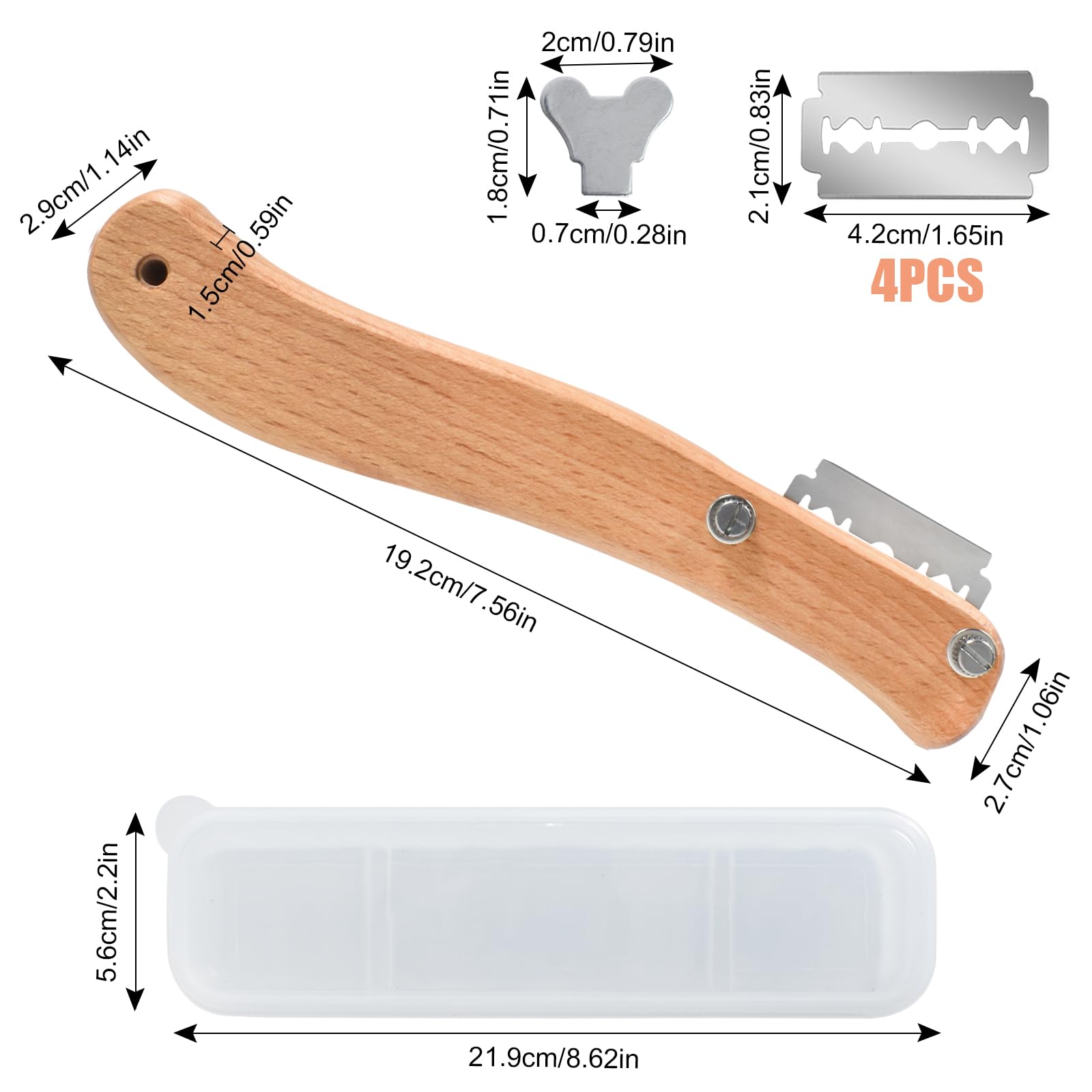 Cuchillo de Panadero, Cuchillo para Masa Pan, Herramienta de Corte de Pan, Cuchilla Panadero Greñar Pan, Cojo de Puntuación de Pan, con 5 Cuchillas de Repuesto, para Tallar Pan de Masa, Hornear Pan