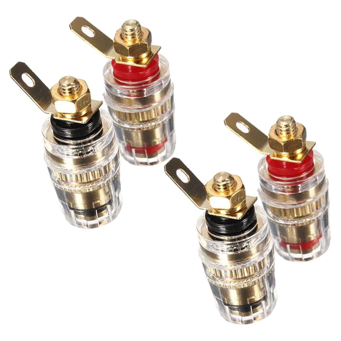 Sankaka New 4Pc Amplifier Speaker Terminal Binding Post 4Mm Banana Plug Jack