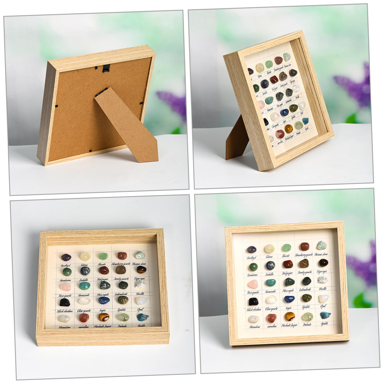 輸入雑貨 天然石 『ムーン』 風景画 水晶石 クリスタル フレーム付き