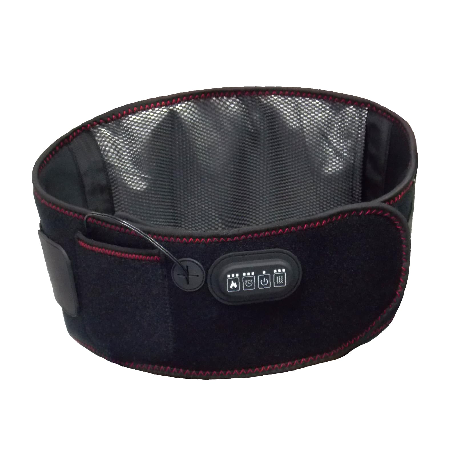 LED ATOMANT Almohadilla Electrica Lumbar con Masaje Inalambrica, Faja Termica para Espalda, Cintura y Abdomen, 3 Niveles de Calor, Temporizador, Bateria 5000mAh, Transpirable, 110x22cm